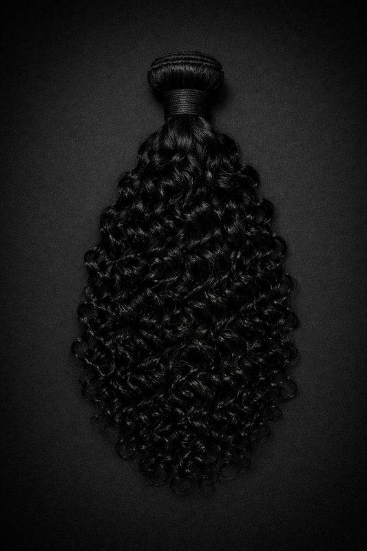 Virgin Burmese curly hair bundle with sleek finish and shine